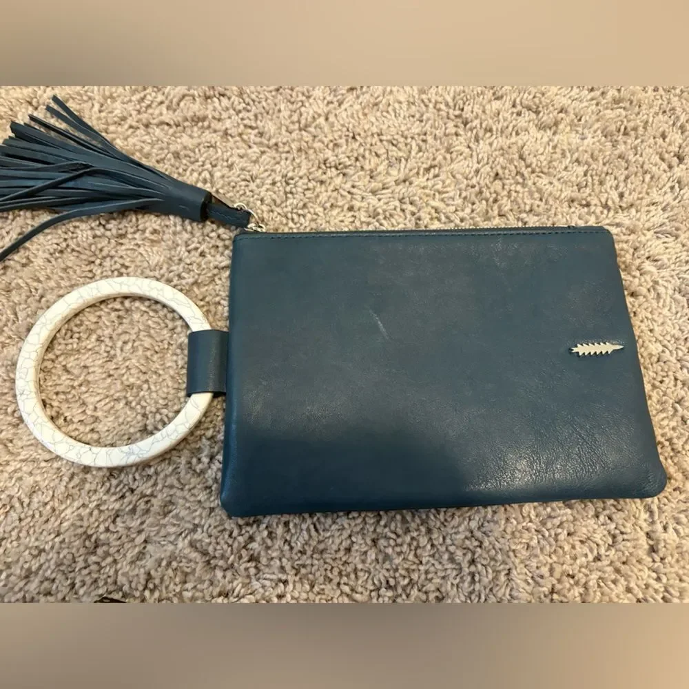 Thacker Teal Wristlet Clutch